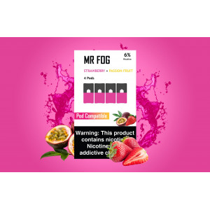 Картриджи для JUUL -MR Fog Strawberry Passion Fruit 6%  упак - 4 шт или 1 шт