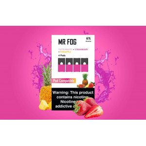 Картриджи для JUUL -MR Fog Tutti Frutti Strawberry Pineapple 6% упак - 4 шт или 1 шт